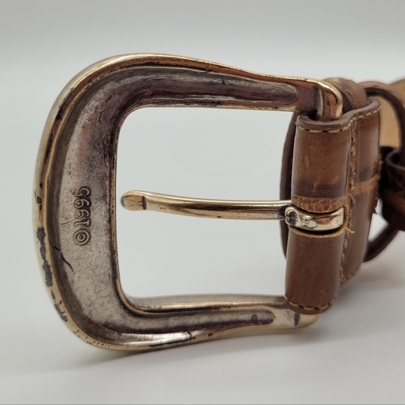 BRIGHTON | vintage 1995 90s embossed leather belt - Picture 5 of 7